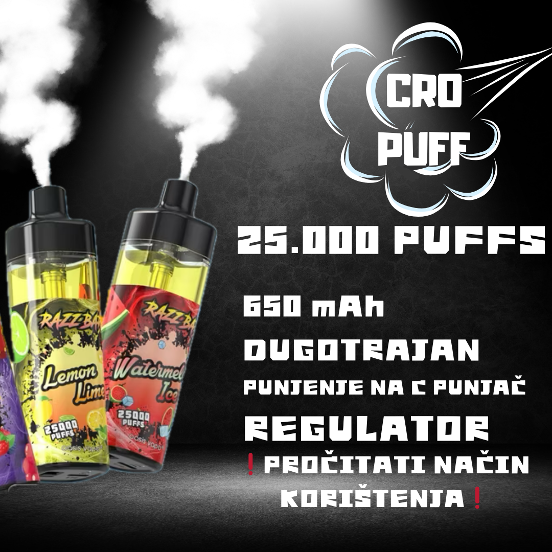 Razz bar 25.000 , 10komada - CROPUFF