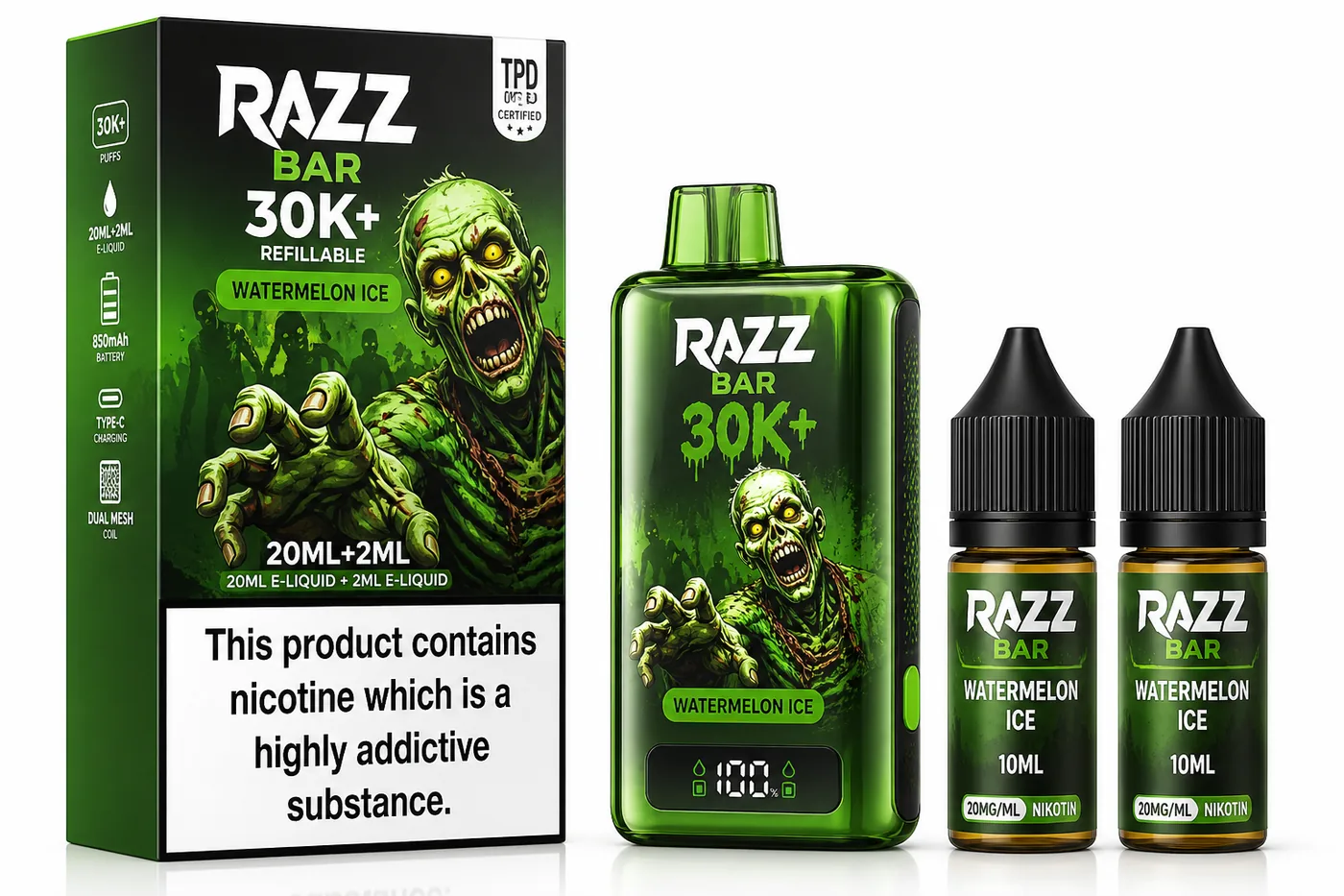 Razz Bar 30K+ Refillable - PuffShop